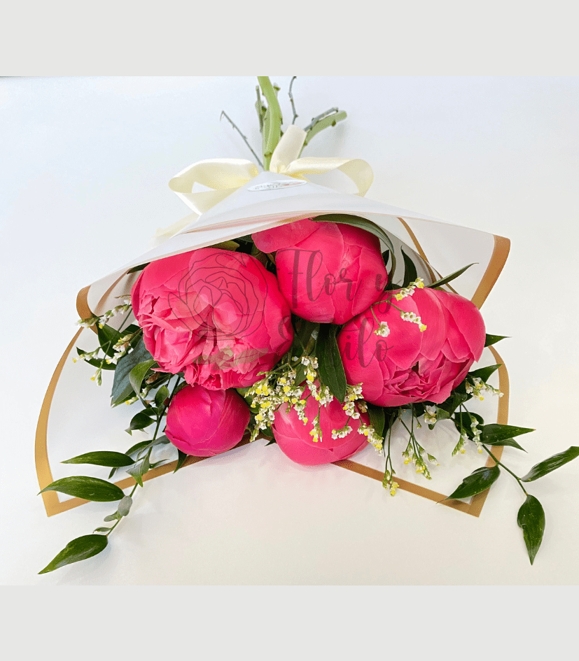 Ramo Teresita, 5 peonias. - Imagen 5