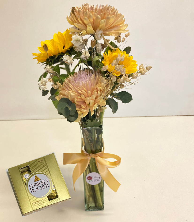 Florero Jazmin + Ferrero 4. Girasoles y spider en florero. - Imagen 2