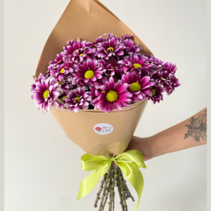 Lindo dia Bicolor.10 Crisantemos en ramo.